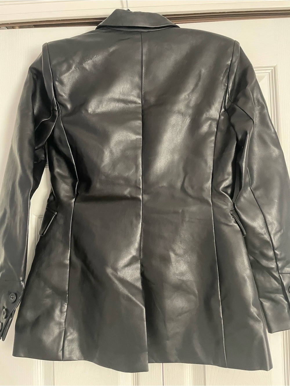 CAbi James Black Faux Leather Blazer - Picture 3 of 5